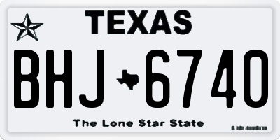 TX license plate BHJ6740