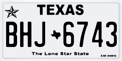 TX license plate BHJ6743