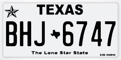 TX license plate BHJ6747