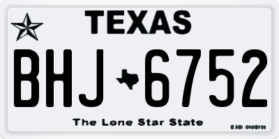 TX license plate BHJ6752