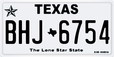 TX license plate BHJ6754