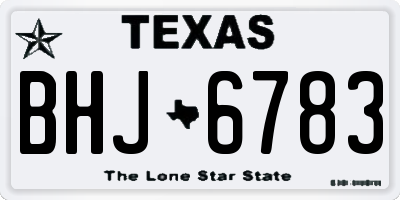 TX license plate BHJ6783