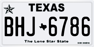 TX license plate BHJ6786