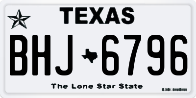TX license plate BHJ6796