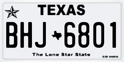 TX license plate BHJ6801