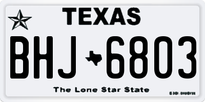 TX license plate BHJ6803