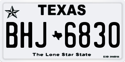 TX license plate BHJ6830