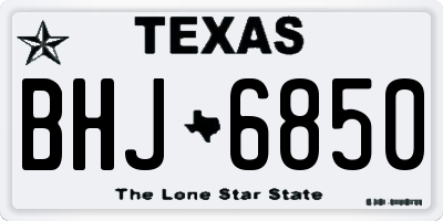 TX license plate BHJ6850