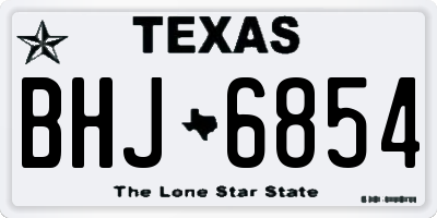 TX license plate BHJ6854