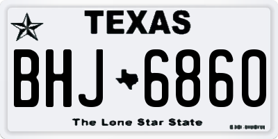TX license plate BHJ6860