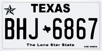 TX license plate BHJ6867