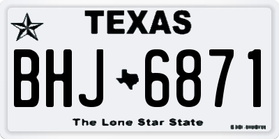 TX license plate BHJ6871