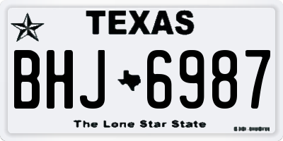 TX license plate BHJ6987