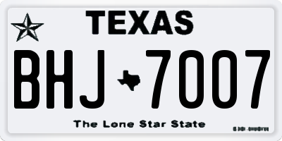 TX license plate BHJ7007