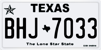 TX license plate BHJ7033
