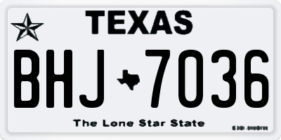 TX license plate BHJ7036