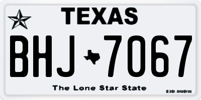 TX license plate BHJ7067