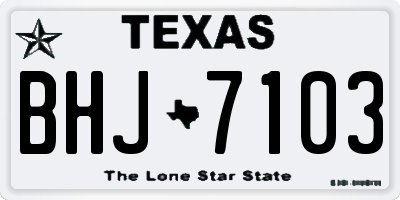 TX license plate BHJ7103