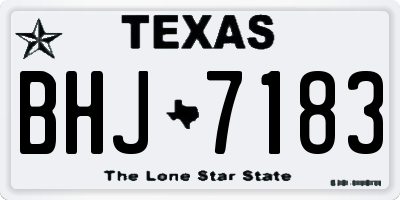 TX license plate BHJ7183