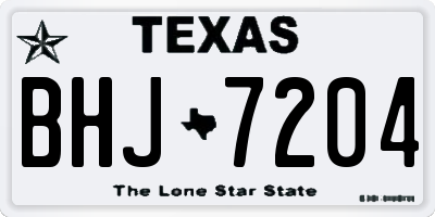 TX license plate BHJ7204