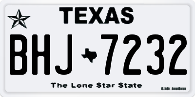 TX license plate BHJ7232