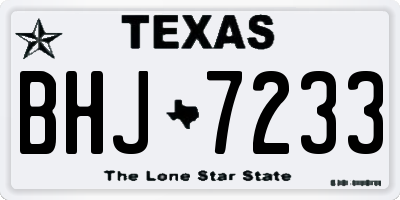 TX license plate BHJ7233