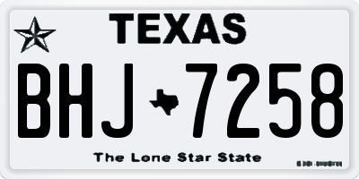 TX license plate BHJ7258