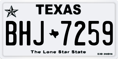 TX license plate BHJ7259