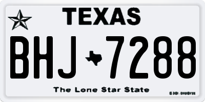 TX license plate BHJ7288