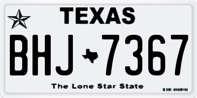 TX license plate BHJ7367