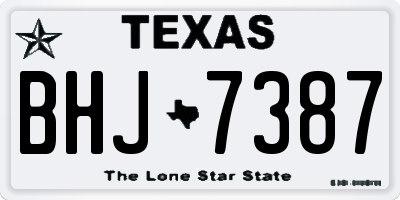 TX license plate BHJ7387
