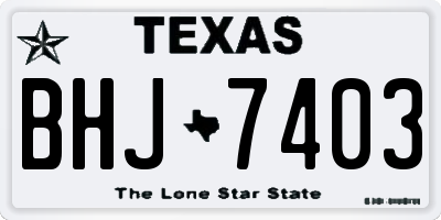 TX license plate BHJ7403
