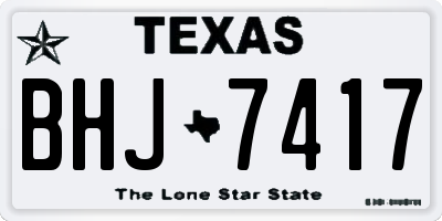 TX license plate BHJ7417