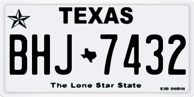 TX license plate BHJ7432