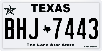 TX license plate BHJ7443