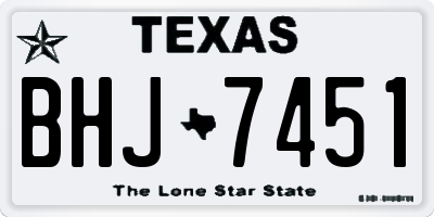 TX license plate BHJ7451