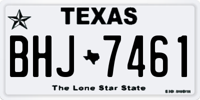 TX license plate BHJ7461