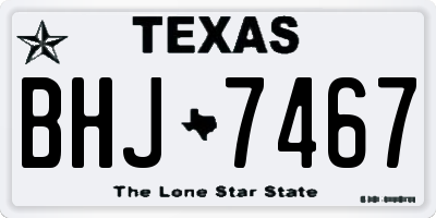 TX license plate BHJ7467