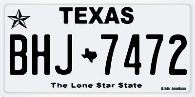 TX license plate BHJ7472