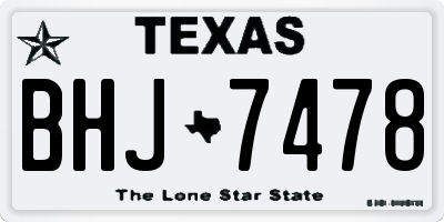 TX license plate BHJ7478