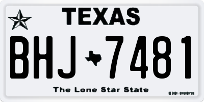 TX license plate BHJ7481