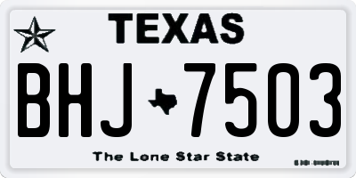 TX license plate BHJ7503
