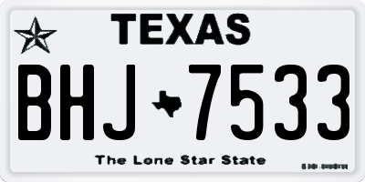 TX license plate BHJ7533