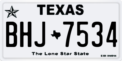 TX license plate BHJ7534