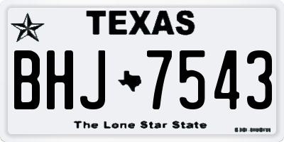 TX license plate BHJ7543
