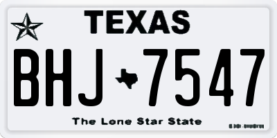 TX license plate BHJ7547