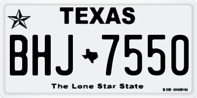 TX license plate BHJ7550
