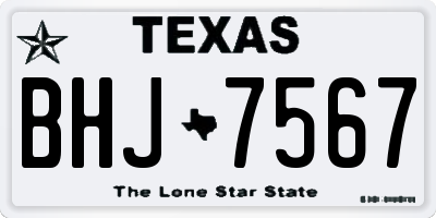 TX license plate BHJ7567