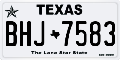TX license plate BHJ7583