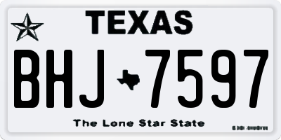 TX license plate BHJ7597